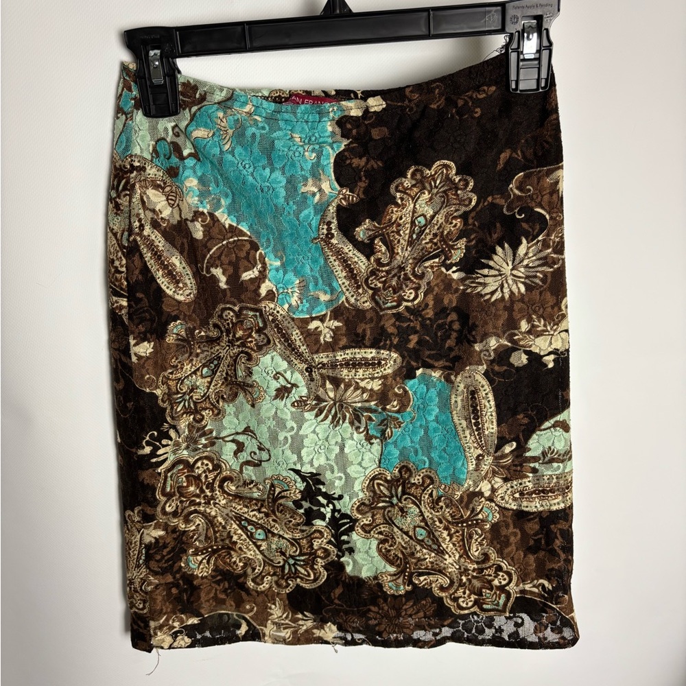 paisley lace floral skirt